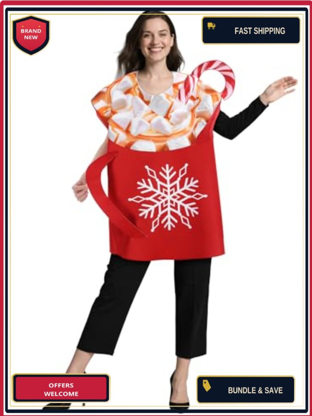 Hot Chocolate Cup Costume Adult One Size Foam Halloween Christmas Party